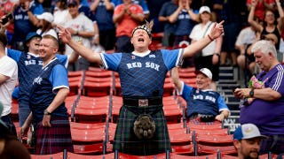 Scotland's Tartan Army soccer fans turned Red Sox game at Fenway Park into a party with bagpipes, singing