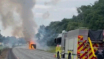 Authorities shut down interstate after blaze turns fireworks trailer into road show - Fox News