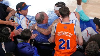 Knicks guard barrels into 84-year-old billionaire diving for loose ball during game - Fox News