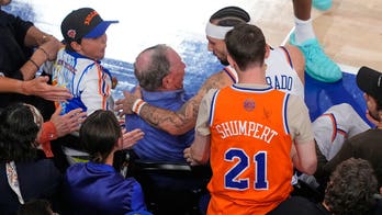 Knicks guard nearly wipes out Michael Bloomberg diving for loose ball during NBA Finals Game 3