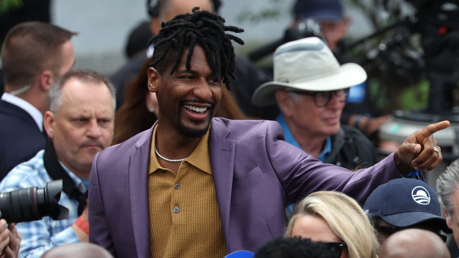 Jon Batiste arrives at Obama's Presidential Center opening