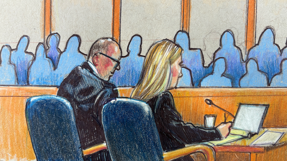 Courtroom sketch showing prosecutors seated during the Karmelo Anthony murder trial in Collin County, Texas