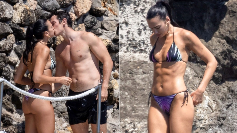 Dua Lipa shows off rock hard abs in tiny bikini while on Italian honeymoon with Callum Turner