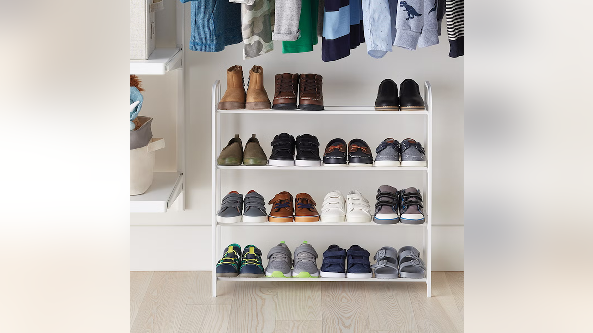 This stackable rack clears the dorm floor.