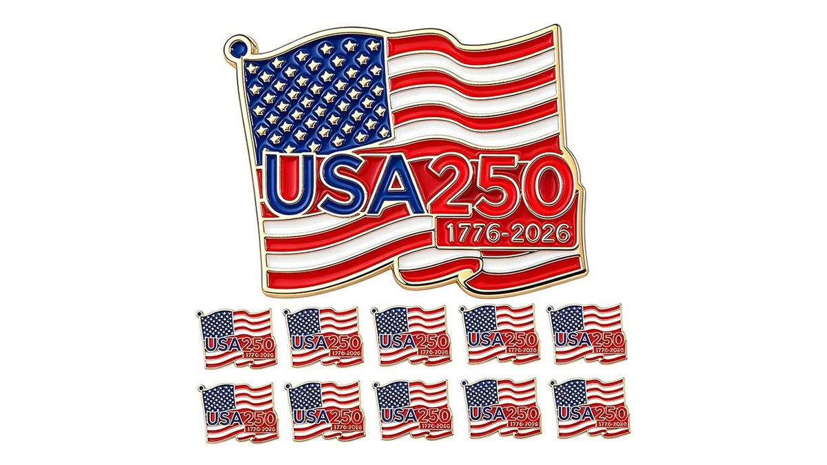 This pin looks great with all your red, white and blue apparel.