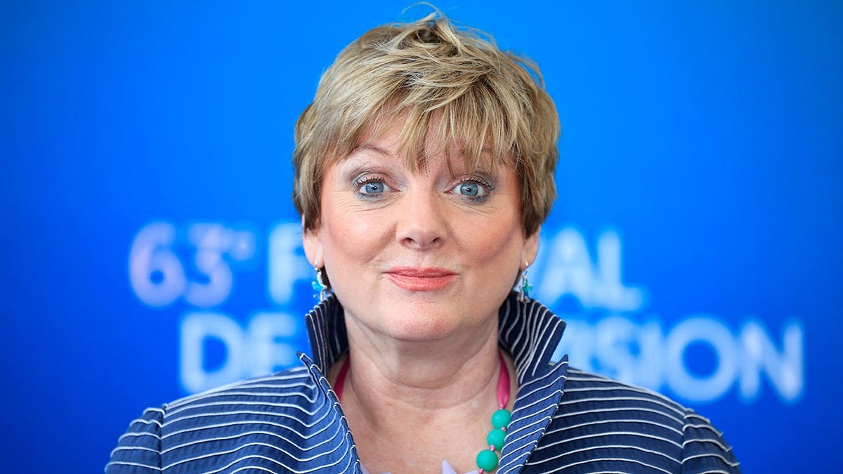 Alison Arngrim poses at a photocall in Monaco.