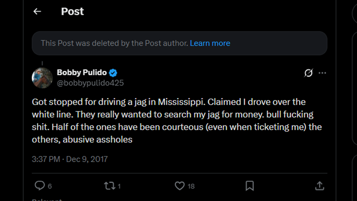 A resurfaced Bobby Pulido tweet