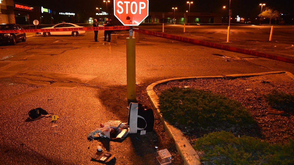 An evidence photo shows the scene where 21-year-old Chelsea Yasser was brutally stabbed to death