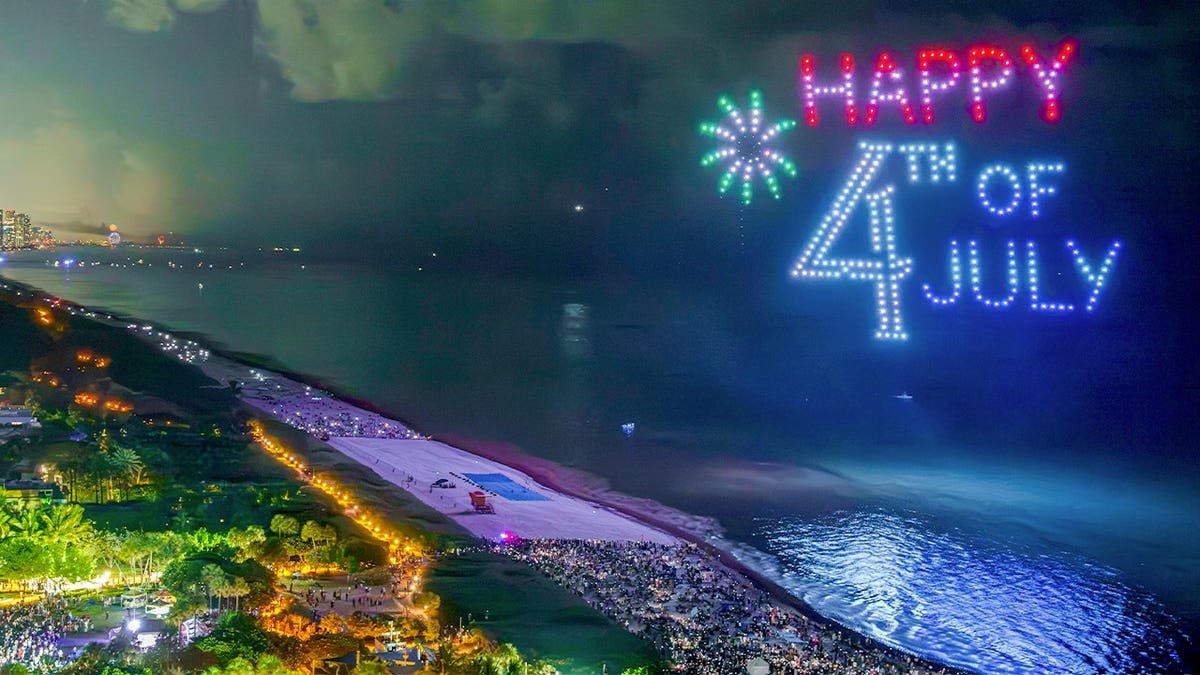Drone show in Miami spells out 