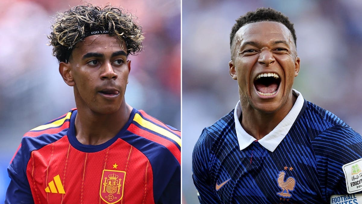 Lamine Yamal and Kylian Mbappé