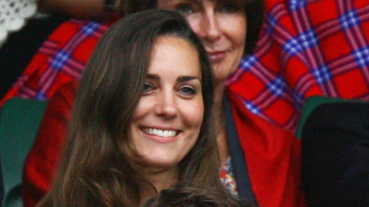 Kate Middleton looks on from the crowd at Wimbledon.