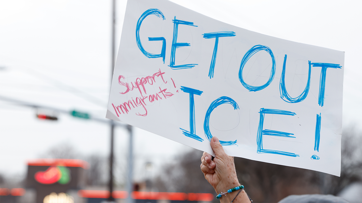 Anti-ICE sign
