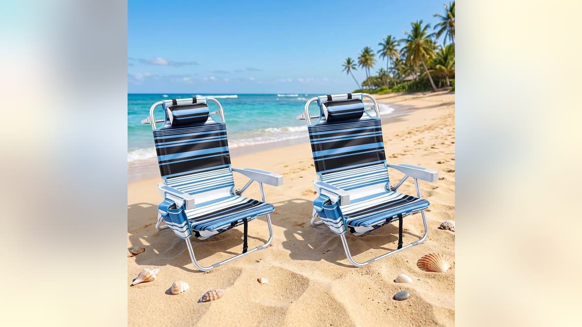 Pack lightweight chairs for the beach.