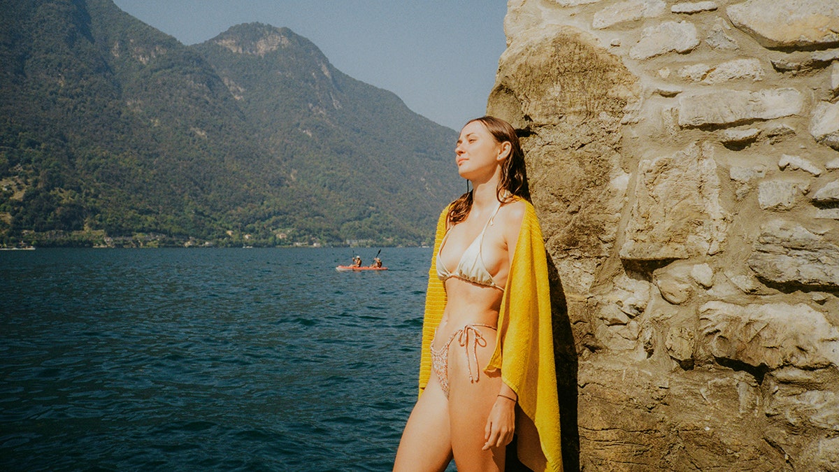 Woman in bikini in Italy