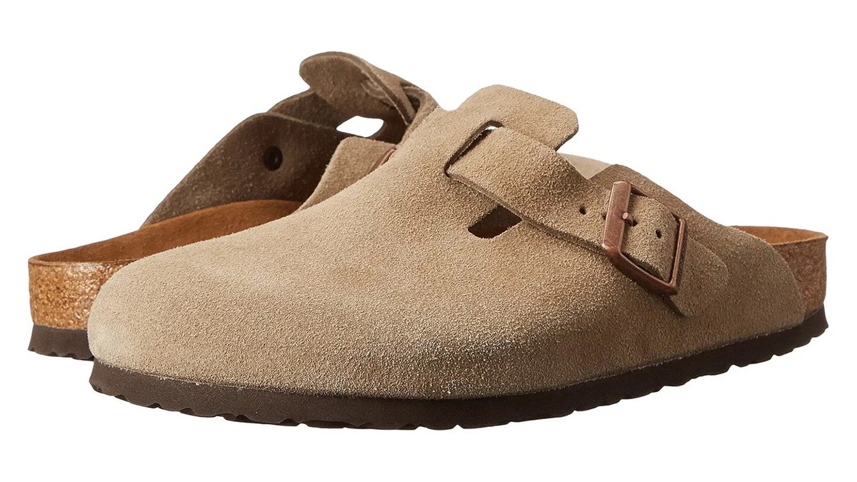 Birkenstock Boston clogs have the brand's signature cork footbed.