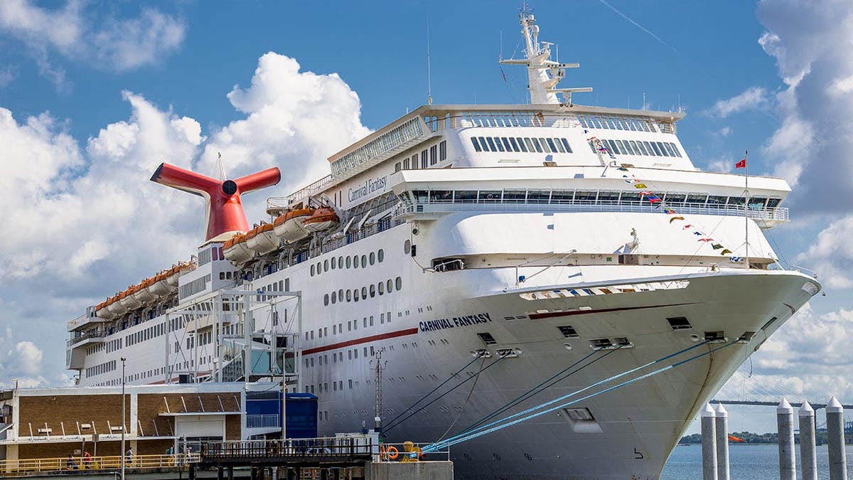 Carnival Cruise Ship Fantasy docked at Port of Charleston.