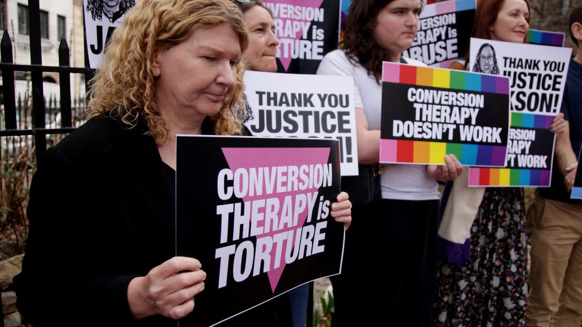 Demonstrators rally at Stonewall National Monument in New York.