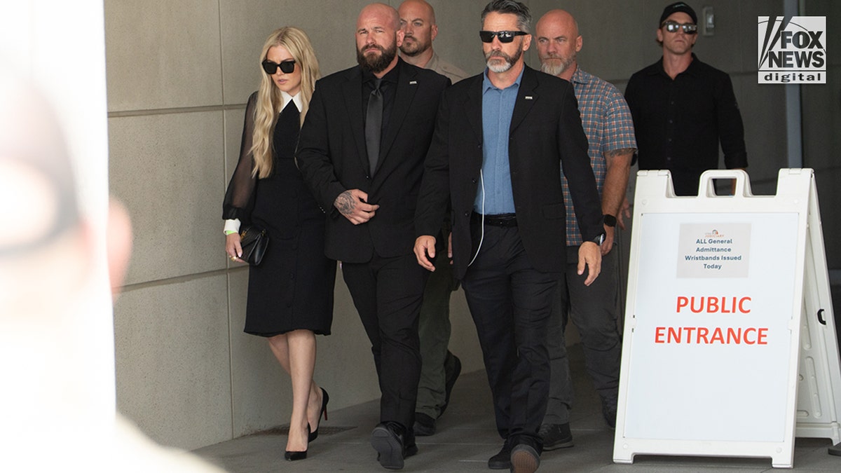 Charlie Kirk's widow, Erika Kirk leaves court