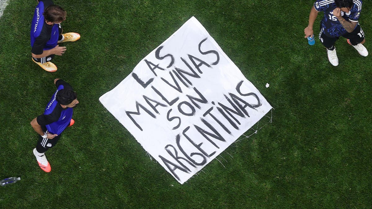 Argentina's Falklands banner
