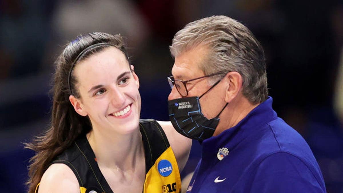 Caitlin Clark and Geno Auriemma