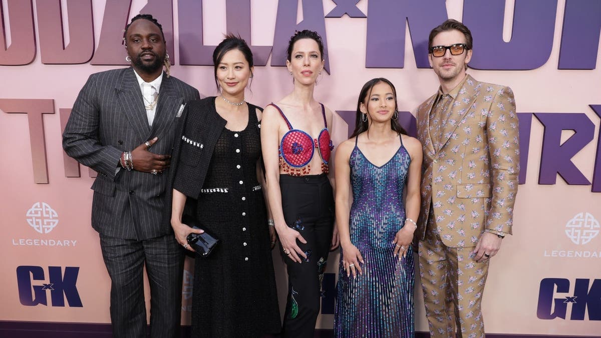 Brian Tyree Henry, Fala Chen, Rebecca Hall, Kaylee Hottle and Dan Stevens guidelines astatine a premiere successful Hollywood, California.