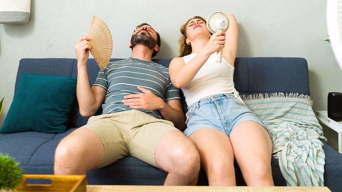 Couple with fans