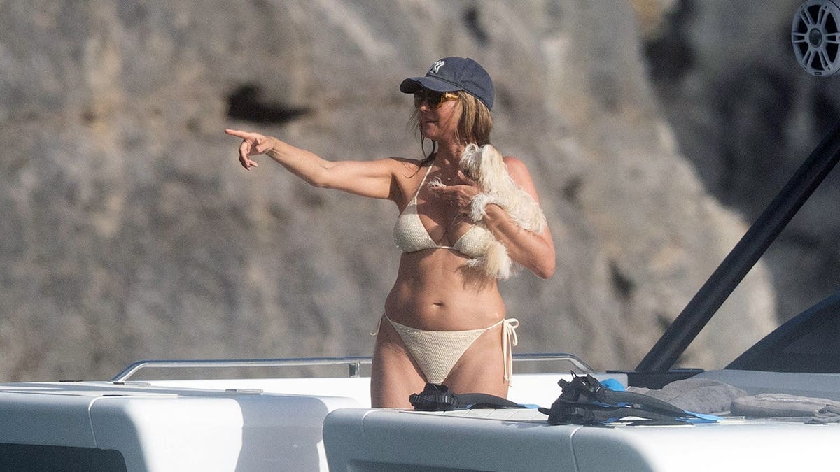 Heidi Klum in a bikini in an image taken of her in St. Barts.