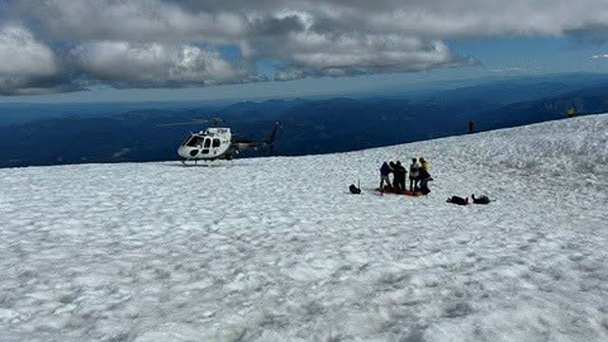 A CHP helicopter goes down during a Mount Shasta rescue.