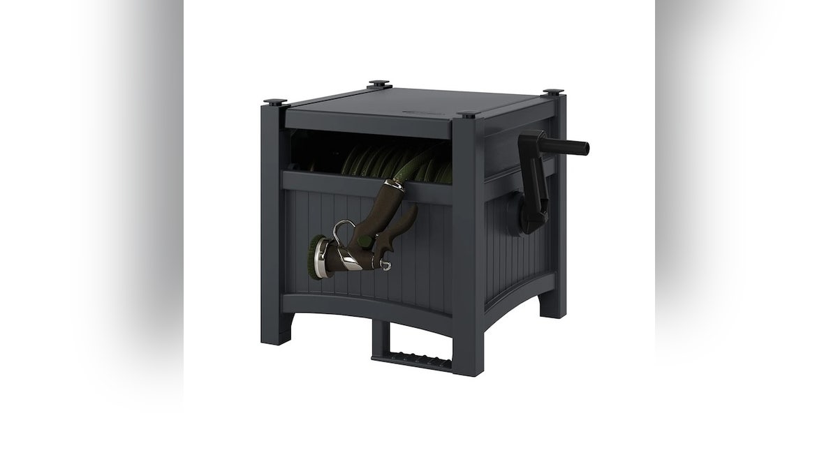 This box takes the hassle out of hose storage.