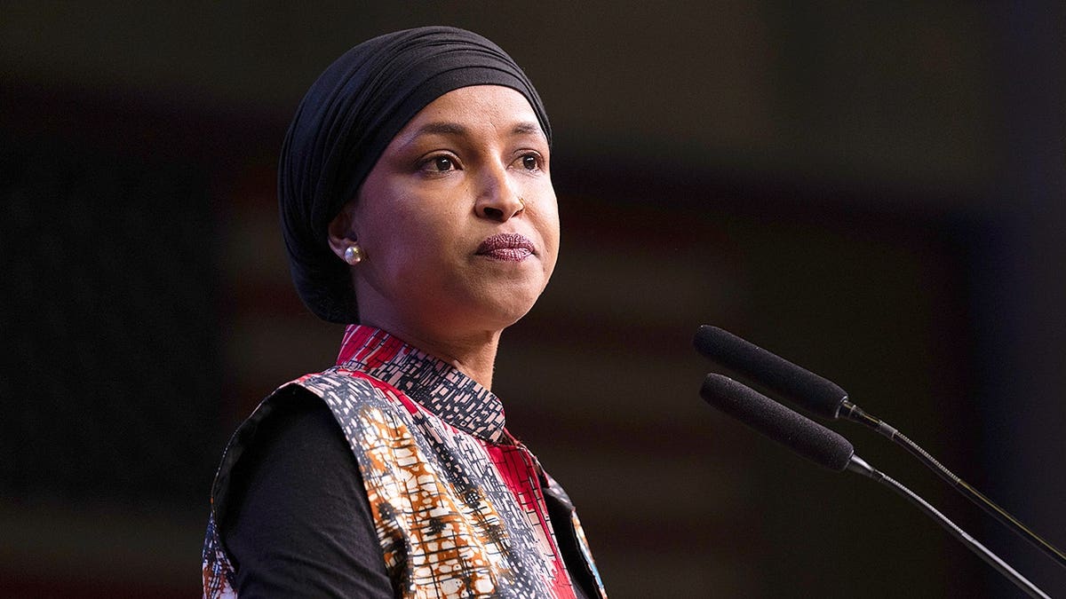 Ilhan Omar at microphone