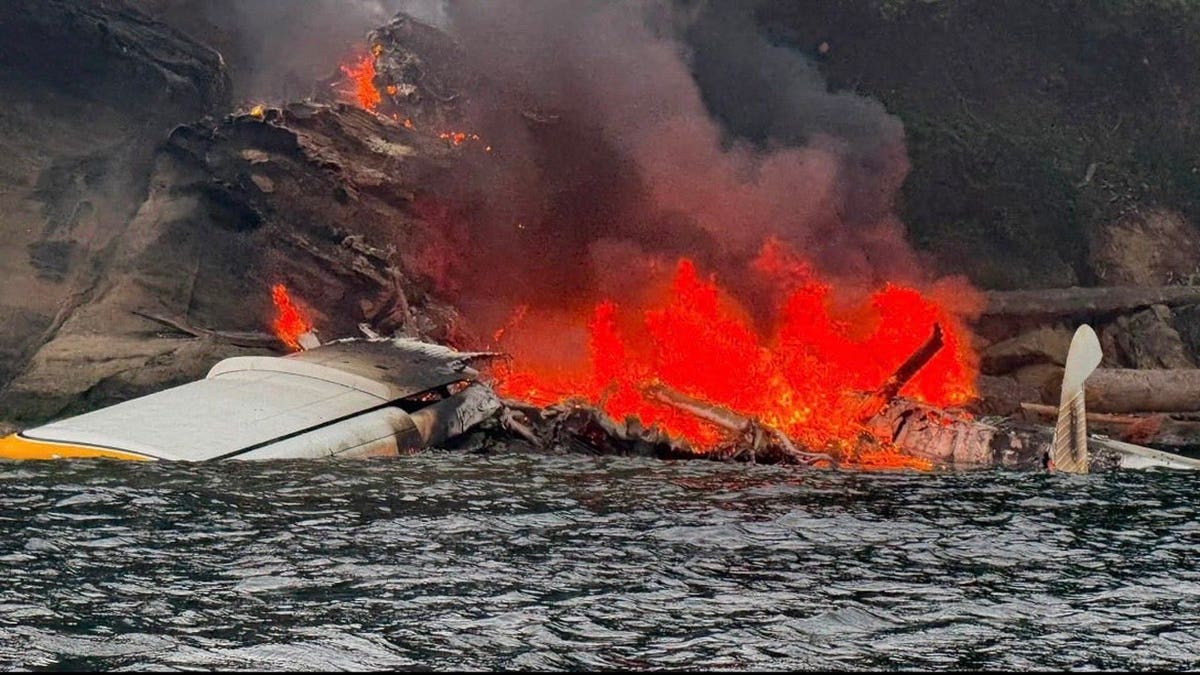 A Kenmore Air floatplane caught fire