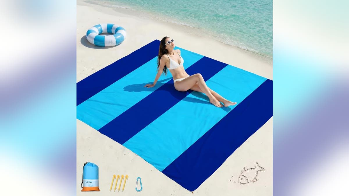 This compact blanket easily fits back in the travel bag.