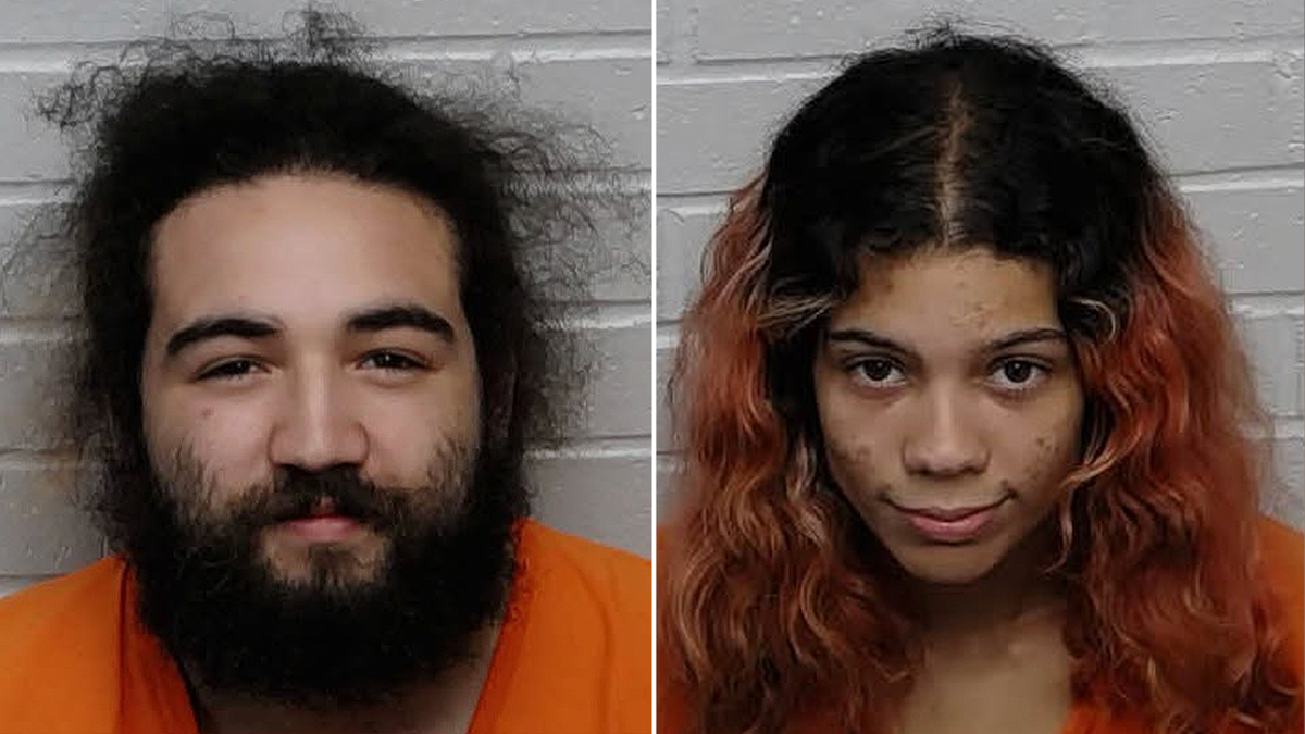 Booking photos of Leon Alejandro Jr. and Samantha Angeline Feliz following their arrests in North Carolina