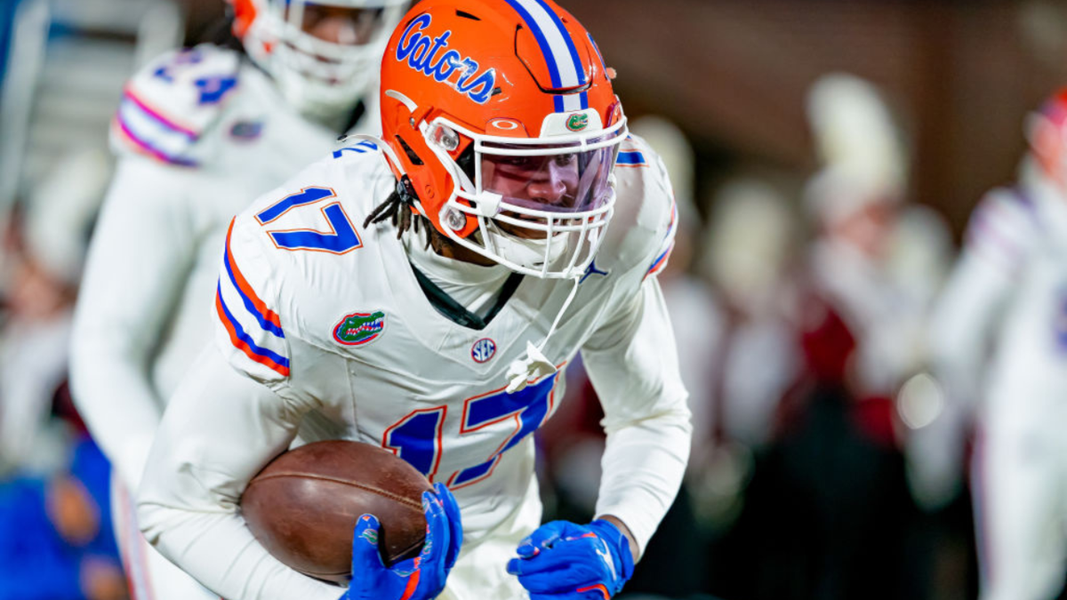 LJ McCray warms up before a college football game in Tallahassee, Fla.