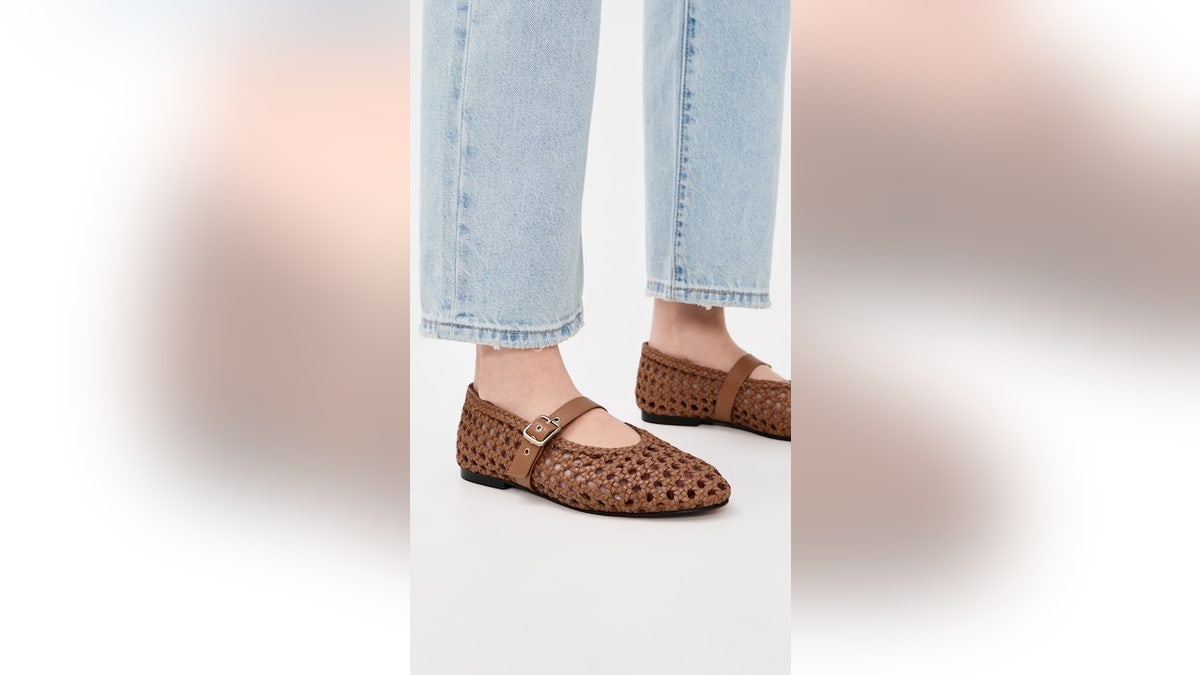 These Mary Jane flats have a buckle strap and cushioned leather for all-day comfort.