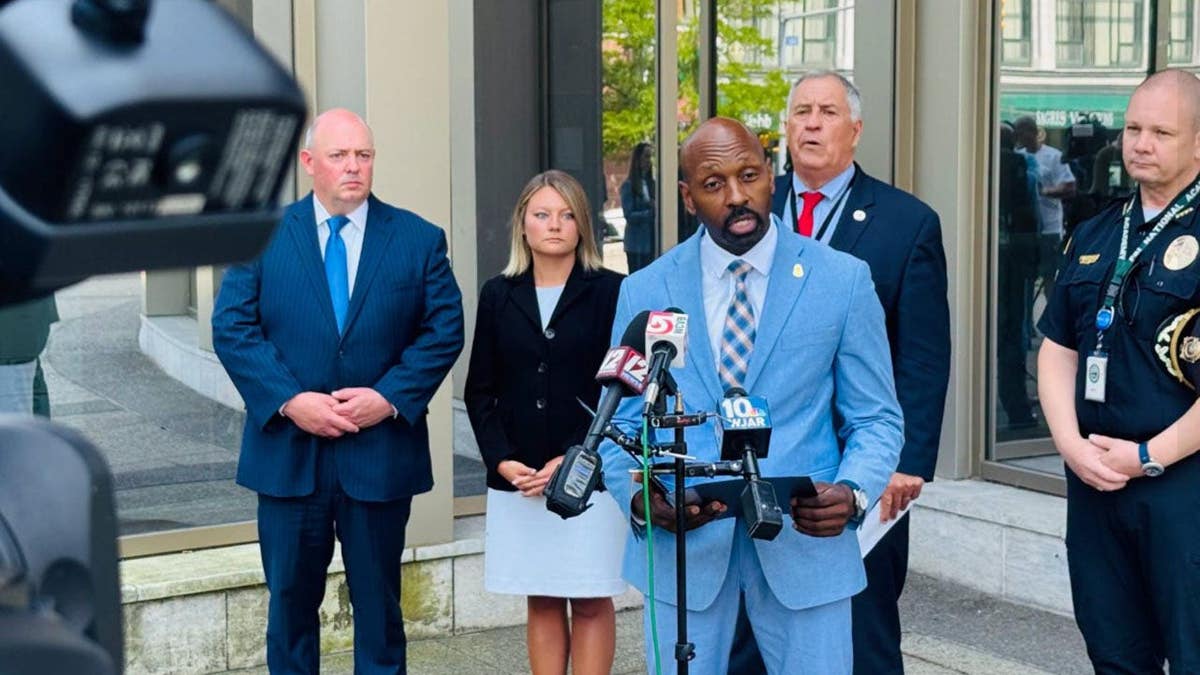 FBI Boston Special Agent-in-Charge Ted Docks seen talking to reporters