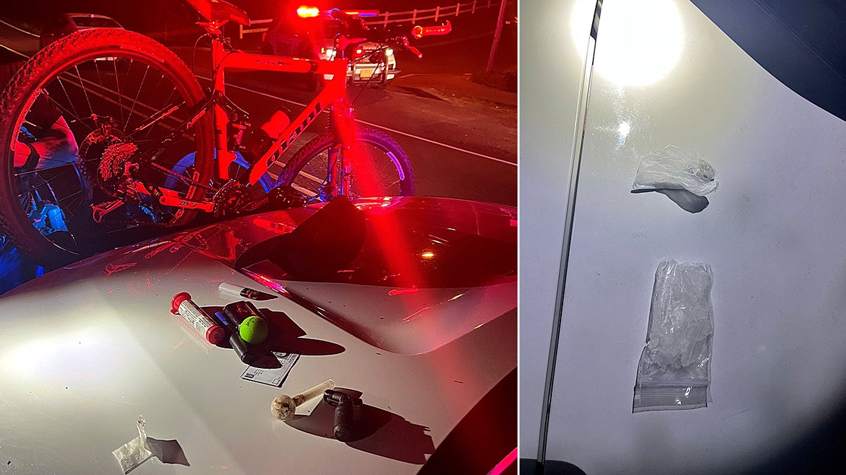 Seized items and suspected meth
