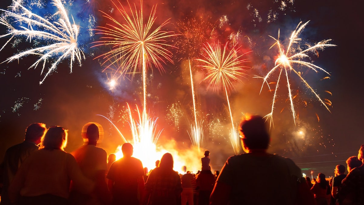 People watching fireworks
