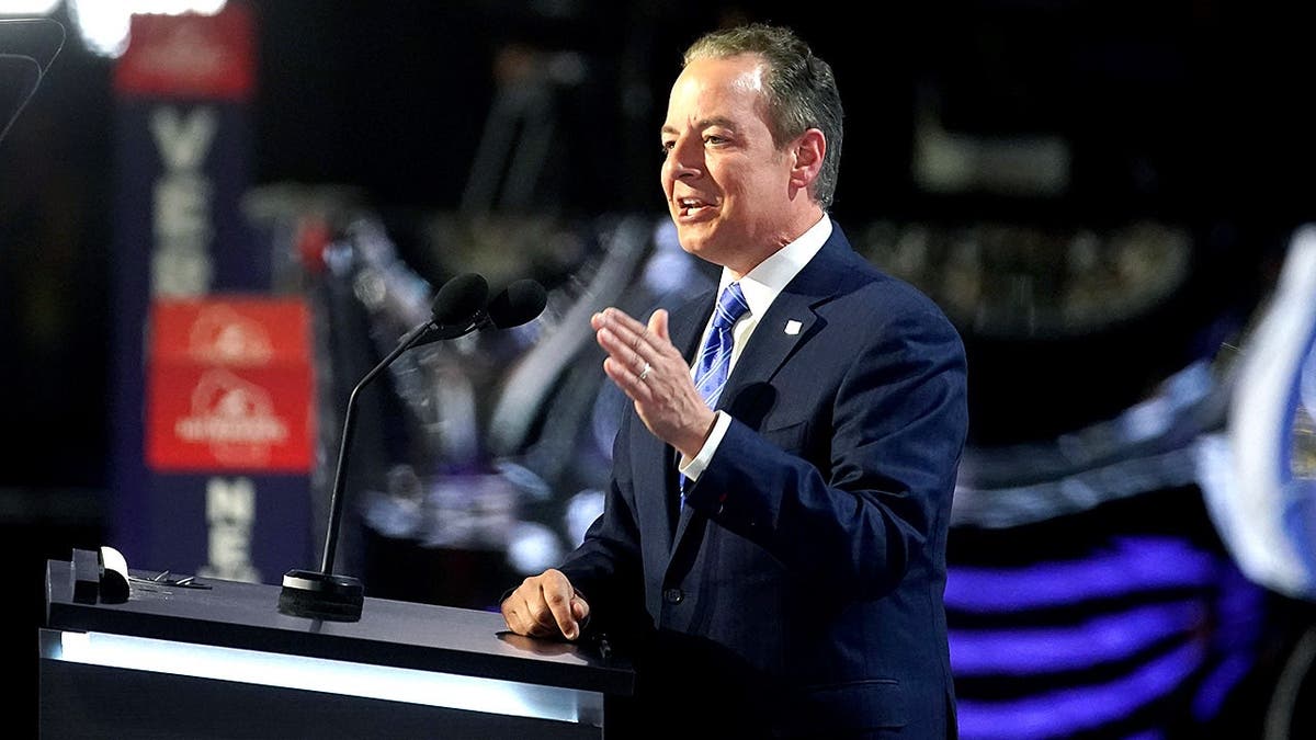 Reince Priebus speaks at the Republican National Convention.