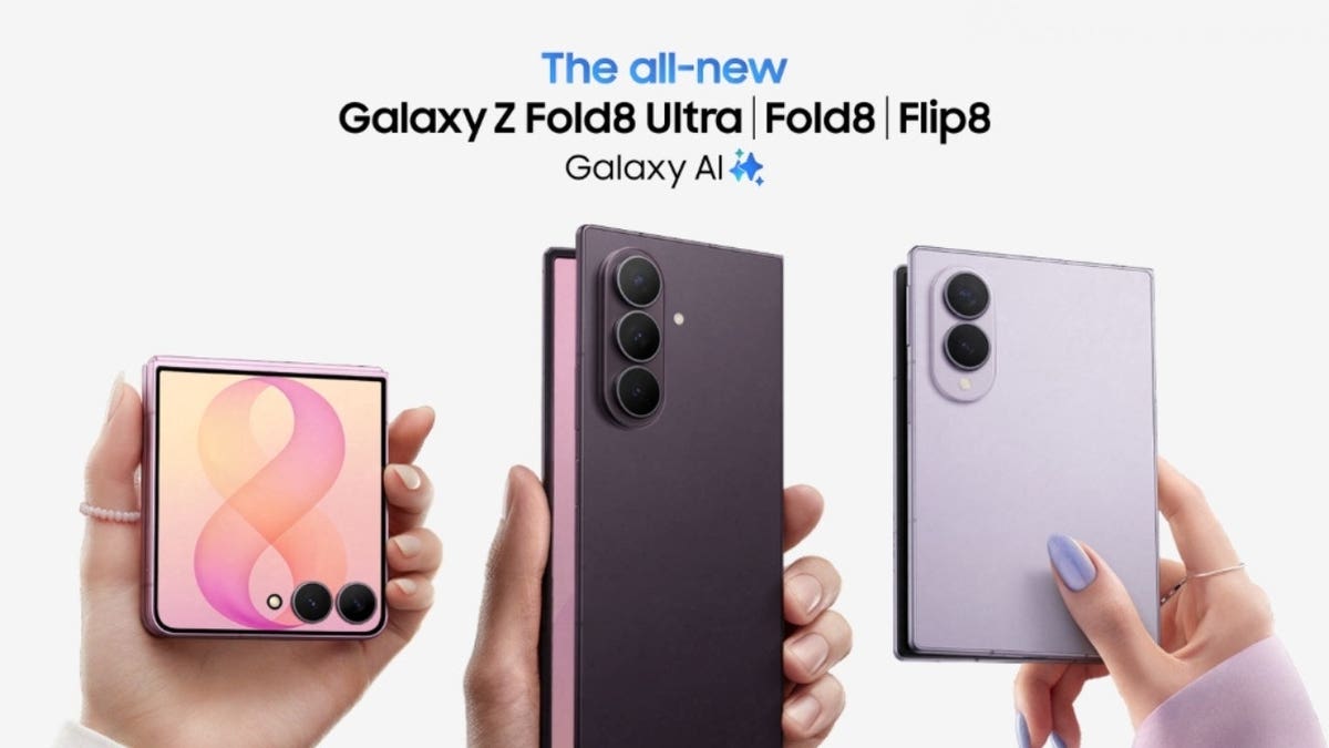 A lineup of Samsung phones