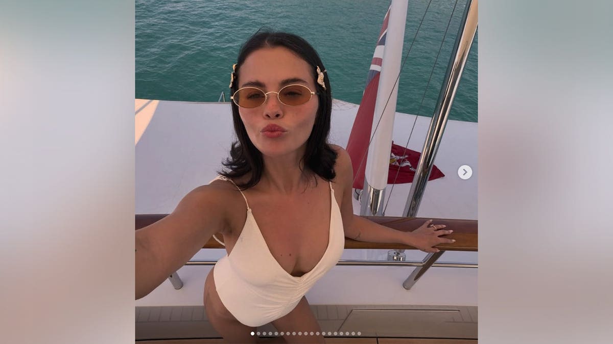 Selena Gomez connected a yacht successful a achromatic bikini successful an Instagram station shared successful July 2026.