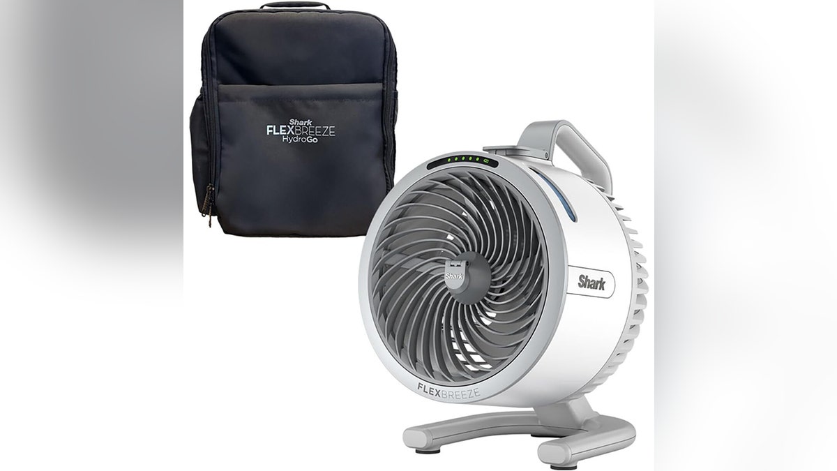 A misting option adds cooling indoors and out.