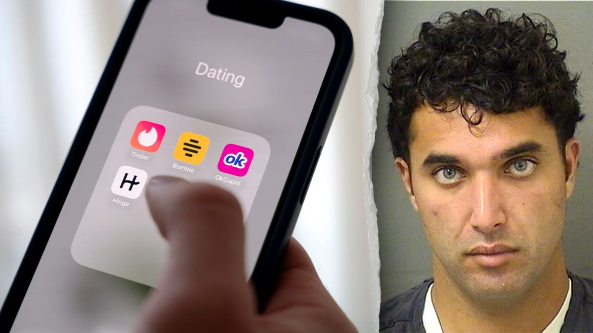 En la foto, Stephen Hakim aparece junto a un smartphone en cuya pantalla se ven aplicaciones de citas.