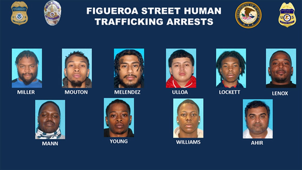 The 10 suspects arrested as a part of Operation Broken Blade on July 1.