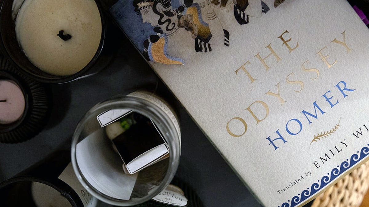 Copy of The Odyssey sits on a table in Manhattan.