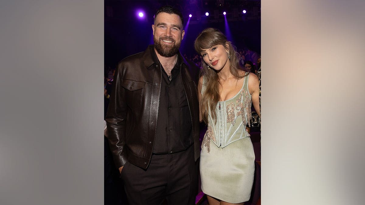 Taylor Swift and Travis Kelce at the iHeartRadio Music Awards in Las Vegas in March 2026.
