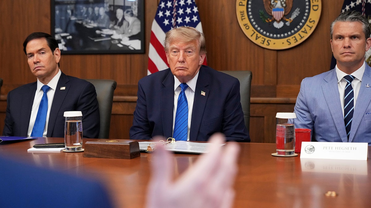 President Donald Trump listens during Cabinet meeting