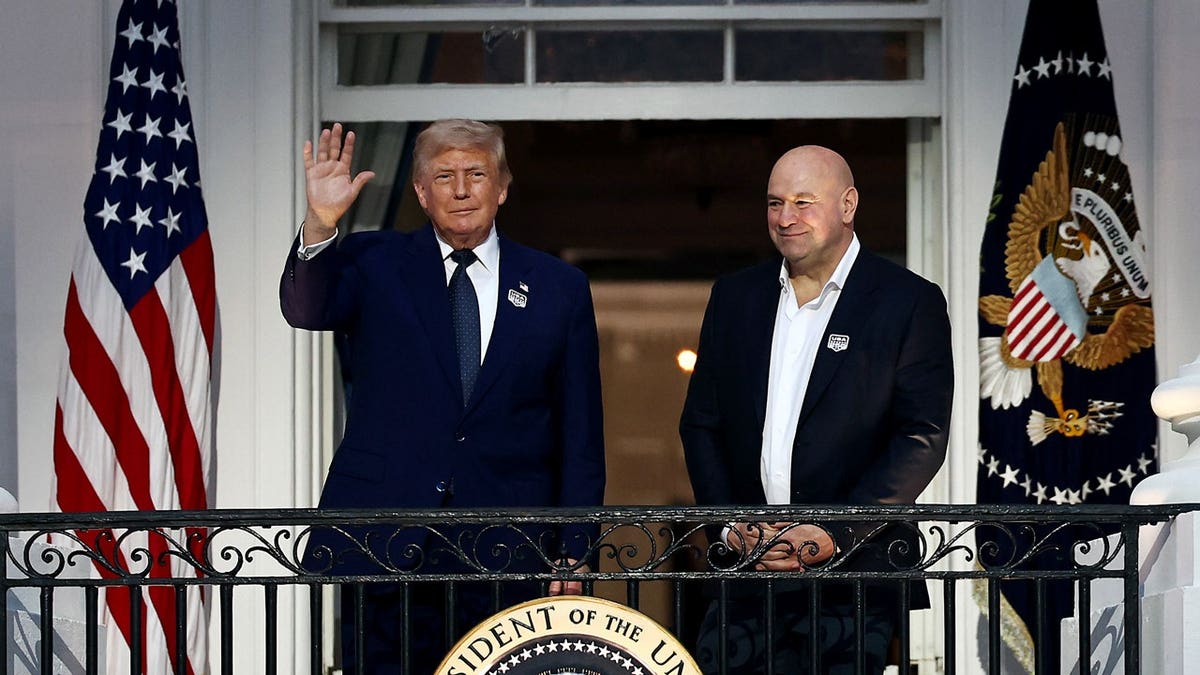 president trump and dana white at white house south lawn