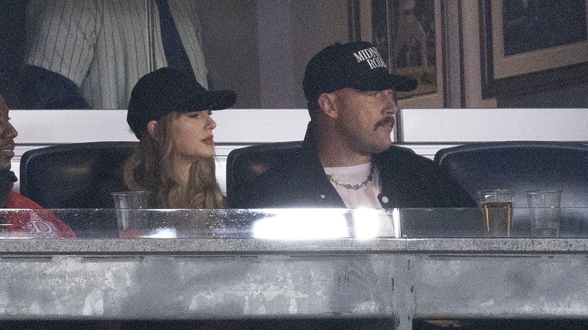 Travis Kelce and Taylor Swift at the Yankee game in New York in October 2024