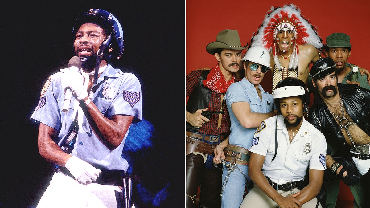 Victor Willis actúa en el escenario durante un concierto de los Village People en Chicago .